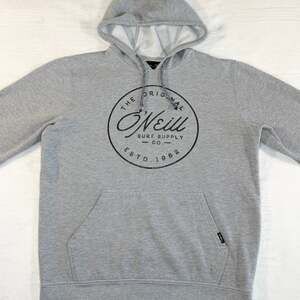 Vintage O'Neill Heather Gray Circle Name Graphic Hoodie